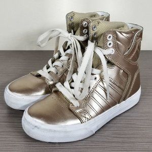 Supra Skytop High Top Sneaker, Rose Gold Leather, Big Kid Size 11 / 29